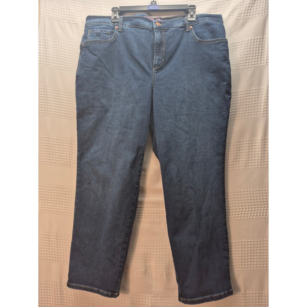 Gloria Vanderbilt Amanda jeans womens blue size 18WS high rise capri 39x26 7277